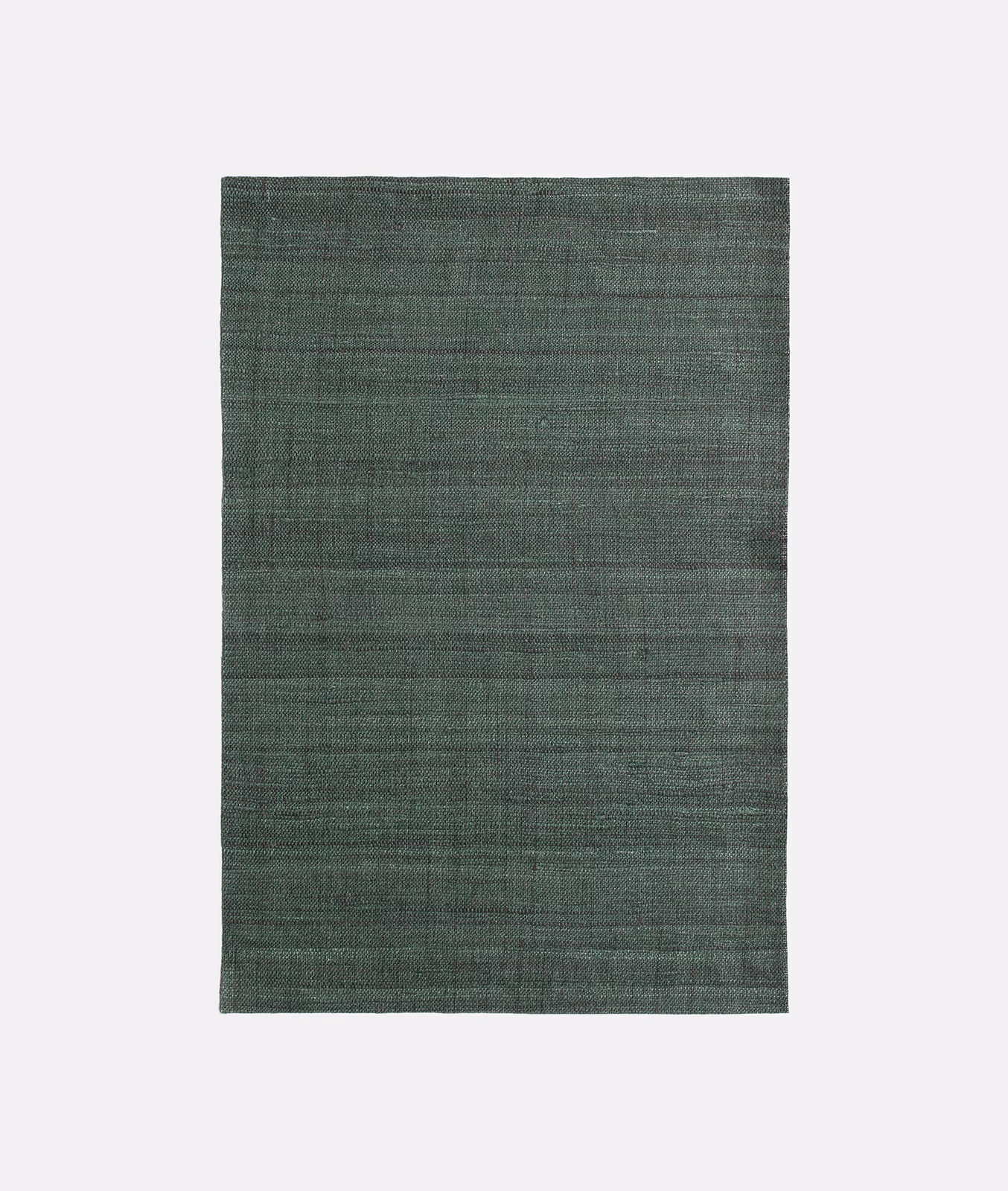 Deep forest-green woven swatch with fine striations and softly irregular texture