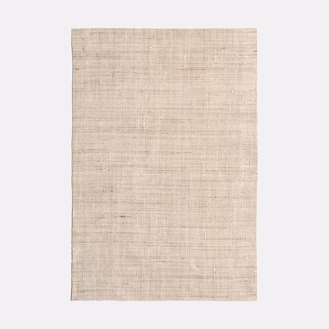 Warm natural beige woven fabric with fine horizontal and vertical slubs