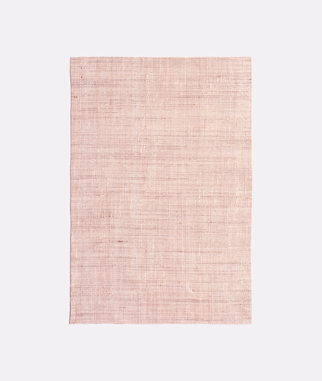 Pale blush-pink fabric swatch with a fine, irregular crosshatched weave