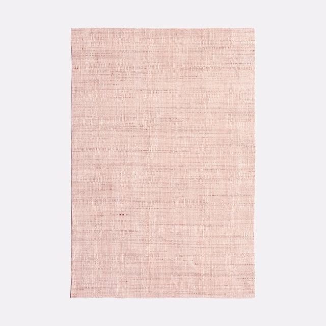 Pale blush-pink fabric swatch with a fine, irregular crosshatched weave
