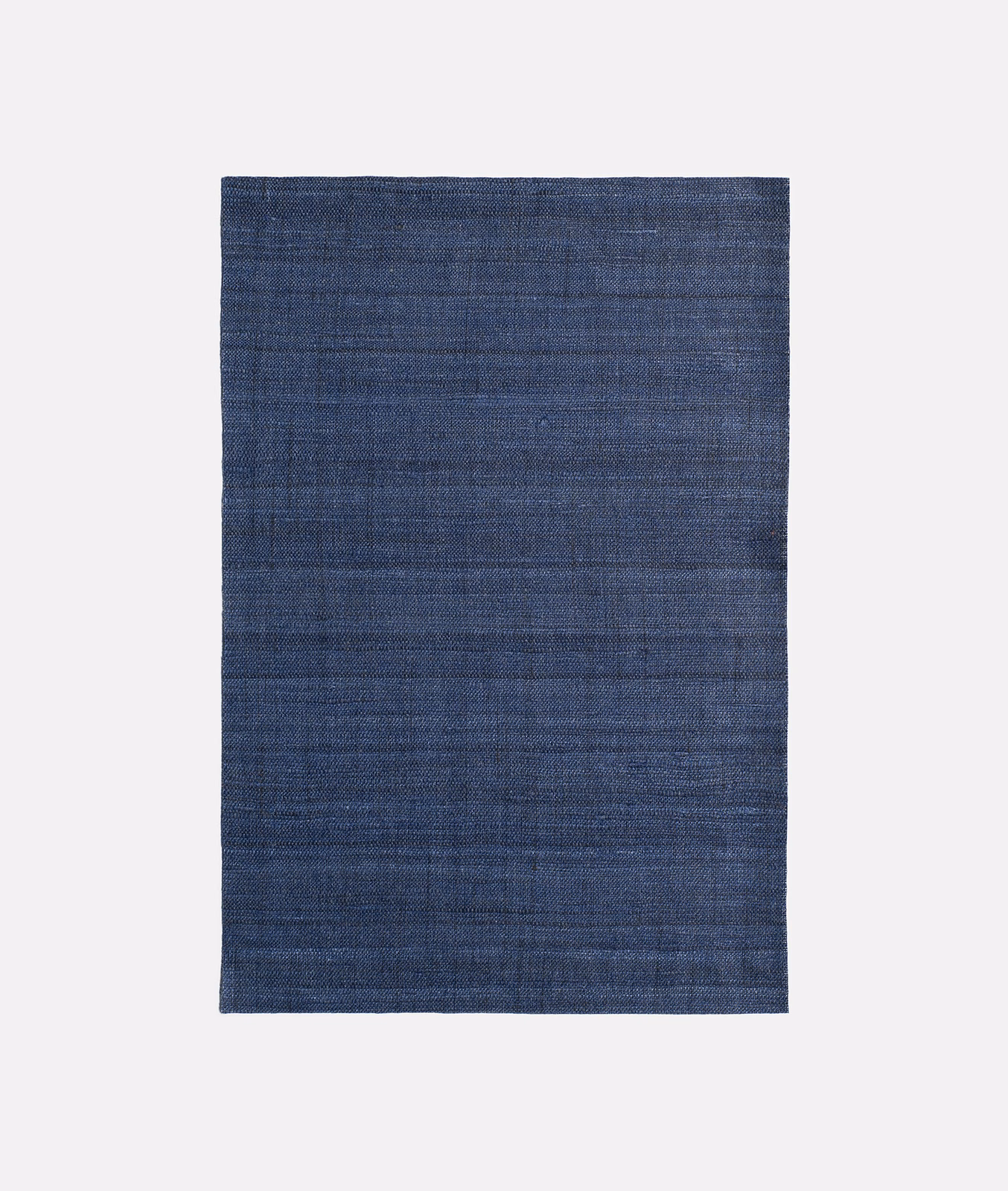 Deep ink-blue woven swatch with fine horizontal striations and subtle tonal shifts