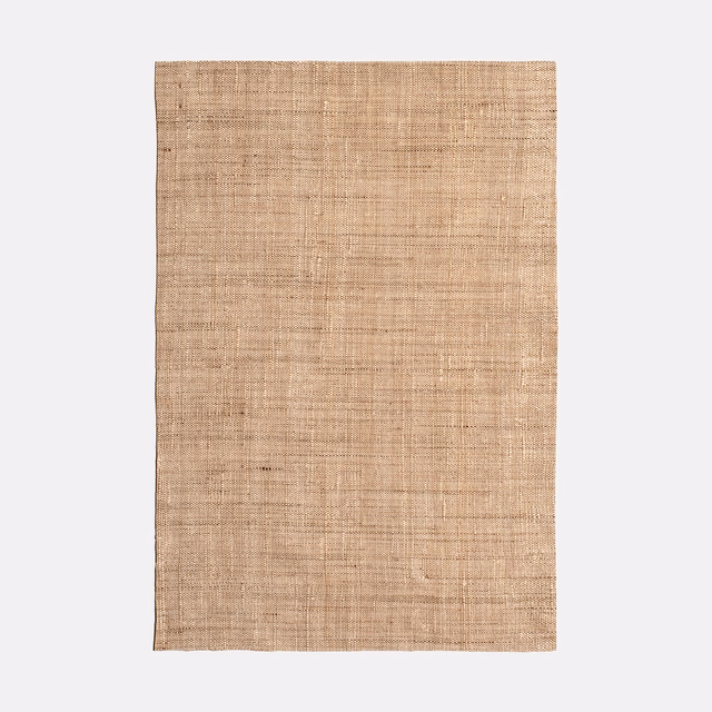 Warm tobacco taupe curtain fabric with fine crosswoven slubs and quiet tonal variation