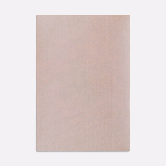 Muted blush-taupe plain fabric swatch with a fine vertical weave