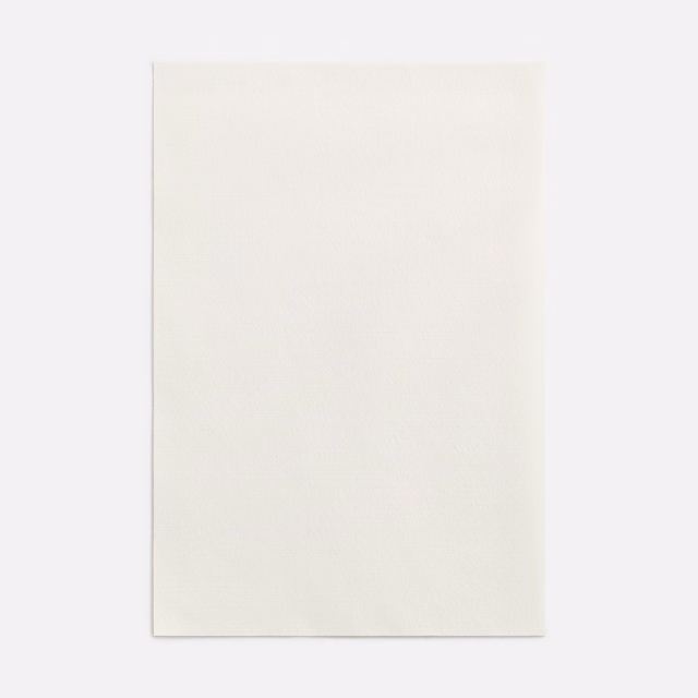 Near-white Razmir Bianco swatch showing a fine, barely textured woven surface