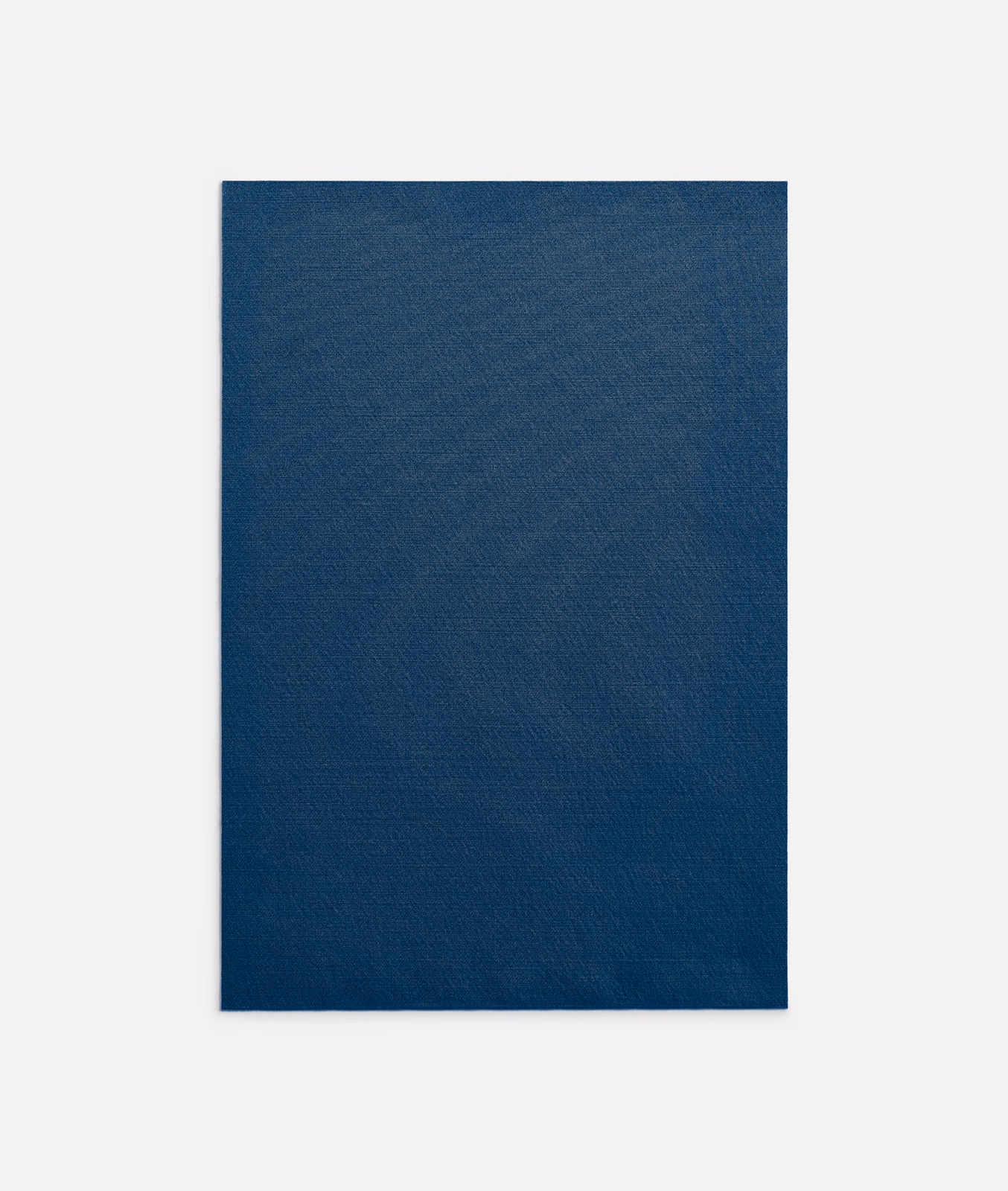 Deep navy woven textile swatch with subtle tonal texture and an even plain surface