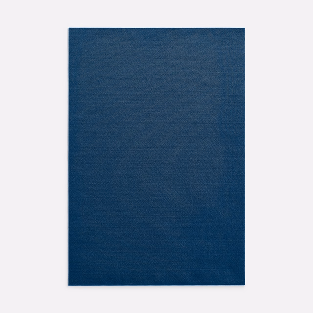 Deep navy woven textile swatch with subtle tonal texture and an even plain surface