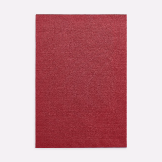 Deep raspberry-red Razmir Rosso swatch with a fine, subtly tonal woven texture