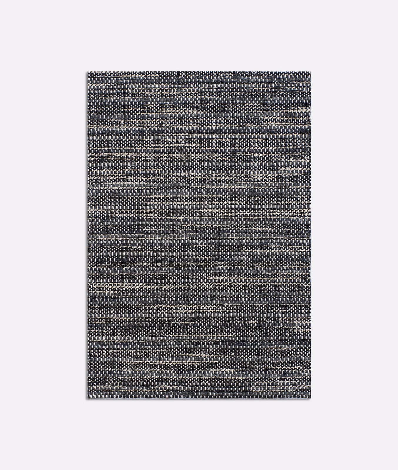 Charcoal ebony woven swatch with fine pale flecks and irregular horizontal texture