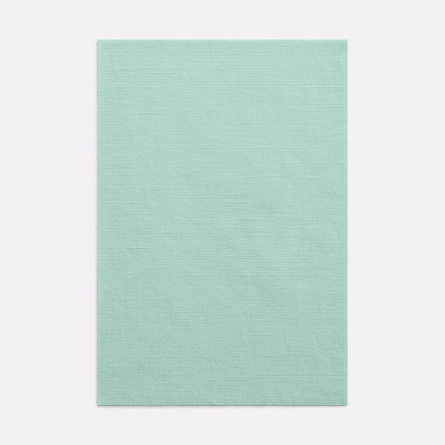 Pale mint-green Salicornia fabric swatch with a fine horizontal woven texture