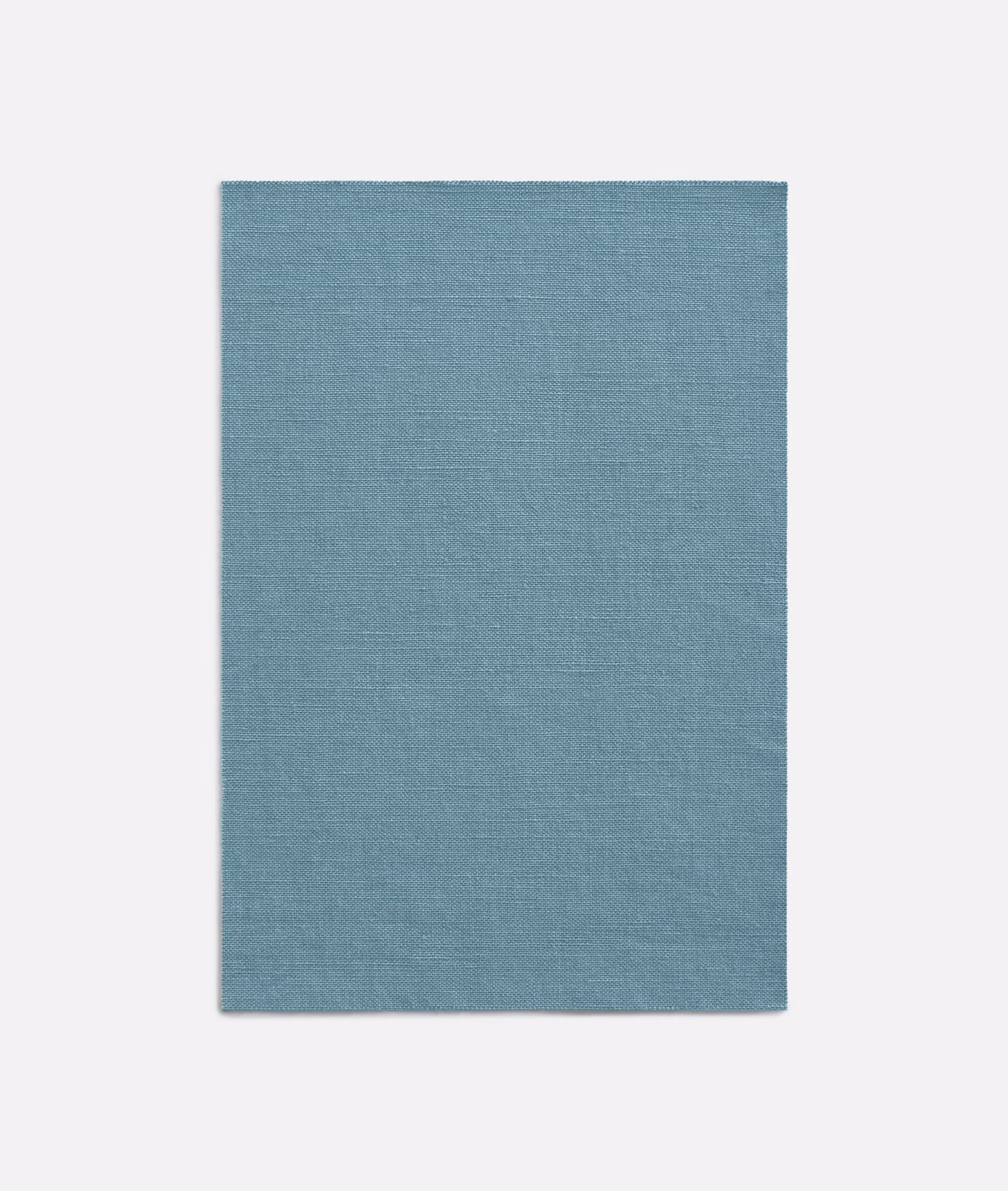 Muted blue-teal curtain fabric swatch with a fine, closely woven surface