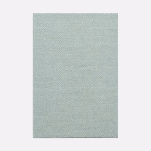 Pale celadon fabric swatch showing a fine, subtly horizontal woven texture