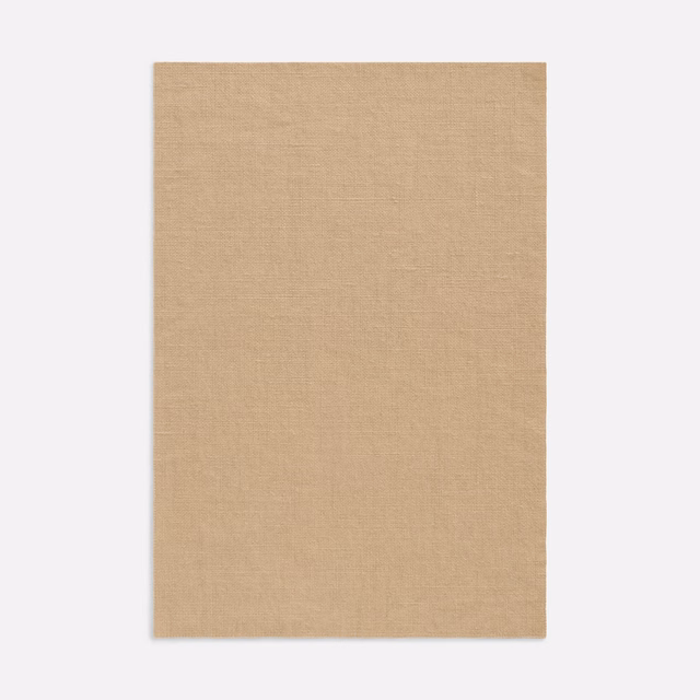 Warm cotto beige fabric swatch with a fine, subtly horizontal woven texture