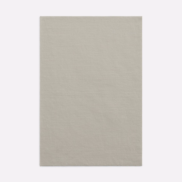 Pale greige Salicornia Lino swatch showing a fine, subtly horizontal woven texture