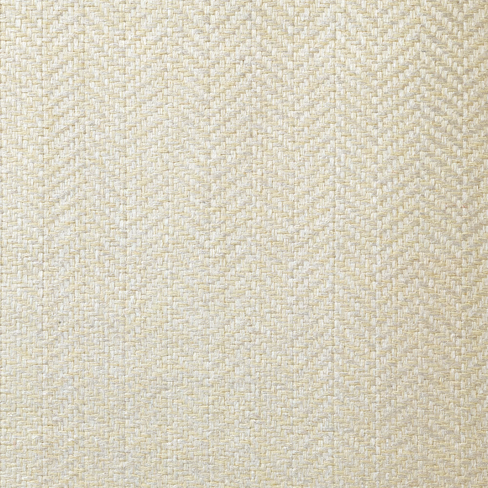 Close-up of warm ivory fabric with a fine, softly textured herringbone weave