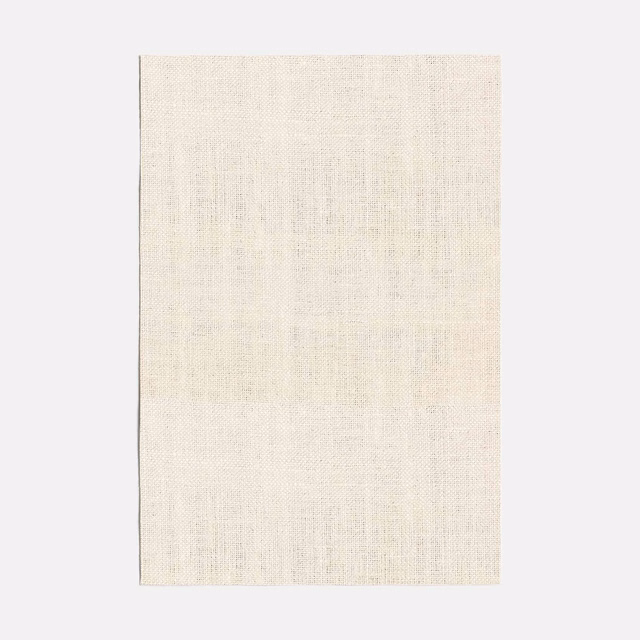 Pale ivory woven curtain fabric with fine vertical slubs and soft tonal depth