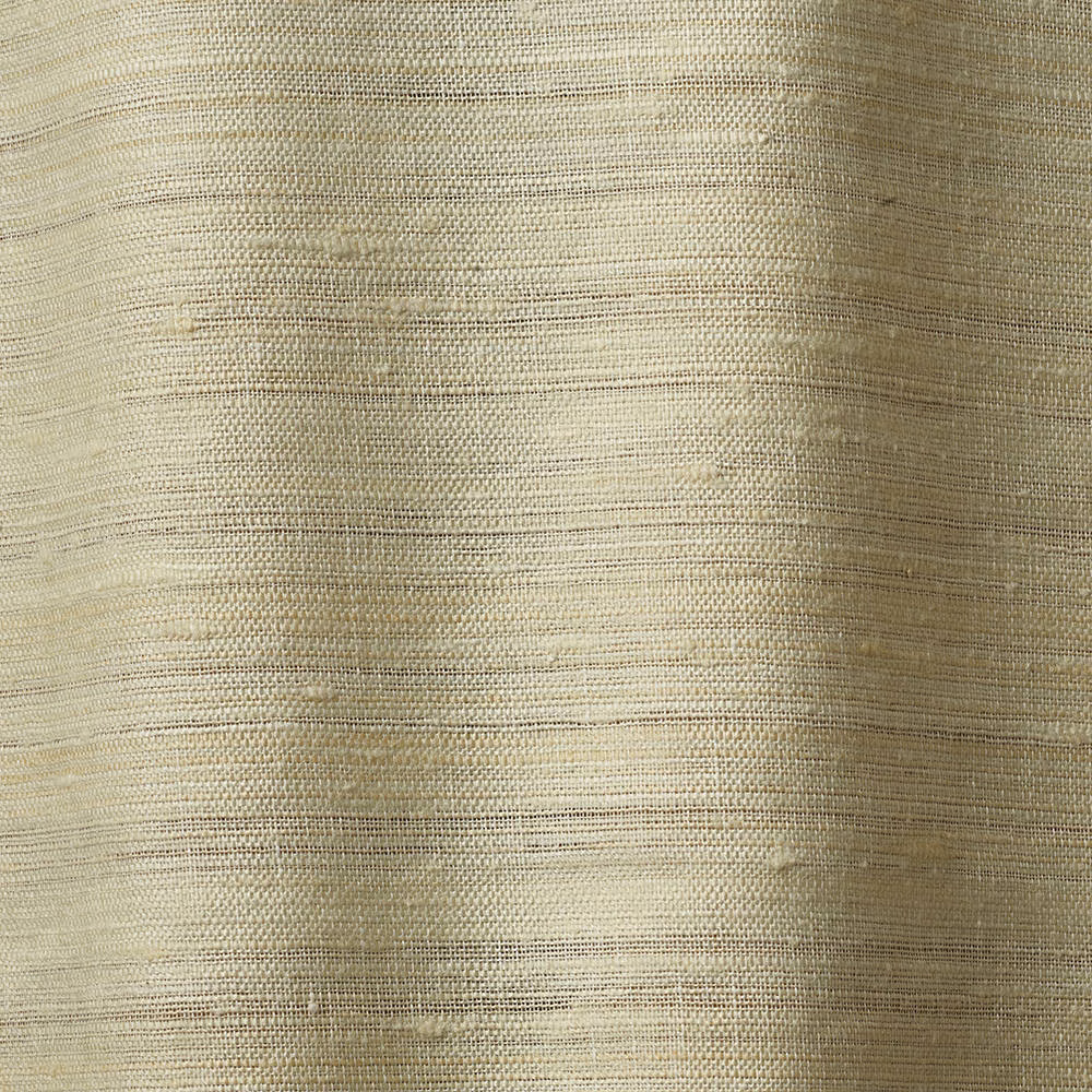 Warm ivory curtain fabric with fine irregular horizontal slub weave and subtle tonal shifts
