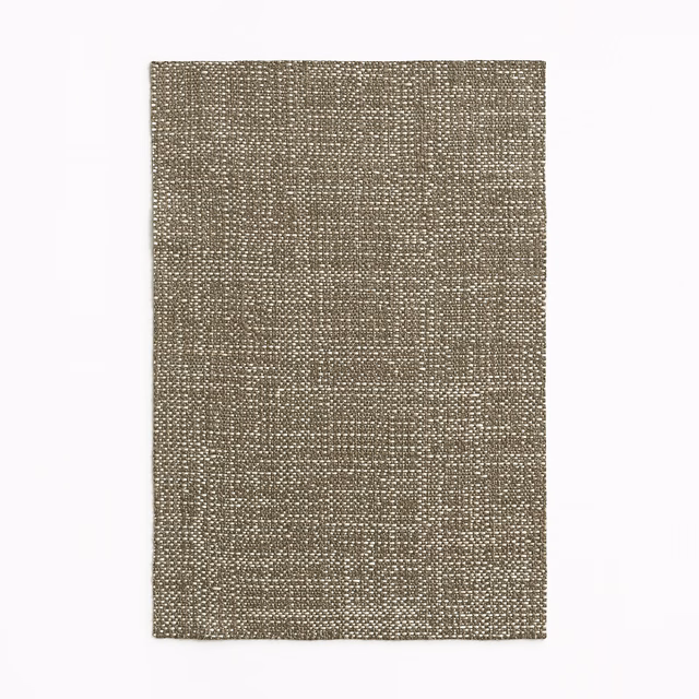 Warm bronze-taupe woven fabric swatch with fine flecked grid texture