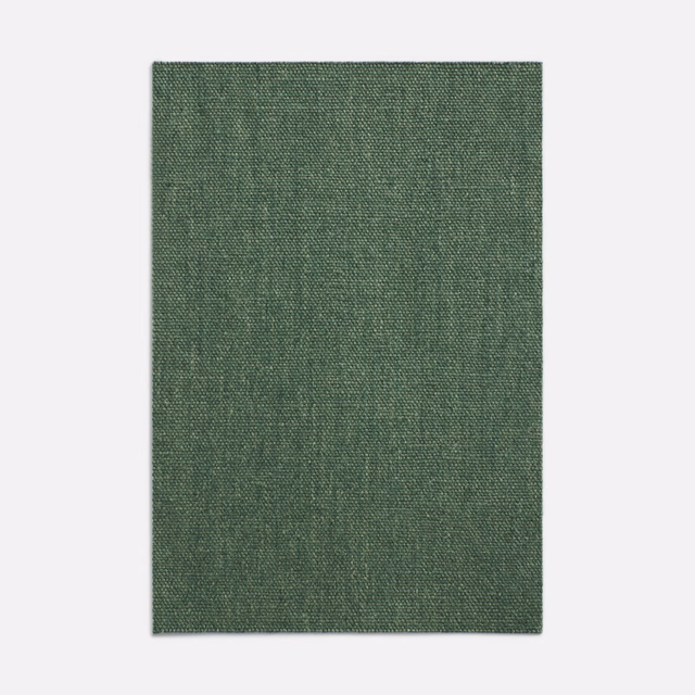 Muted forest-green woven fabric swatch with fine crosshatched texture