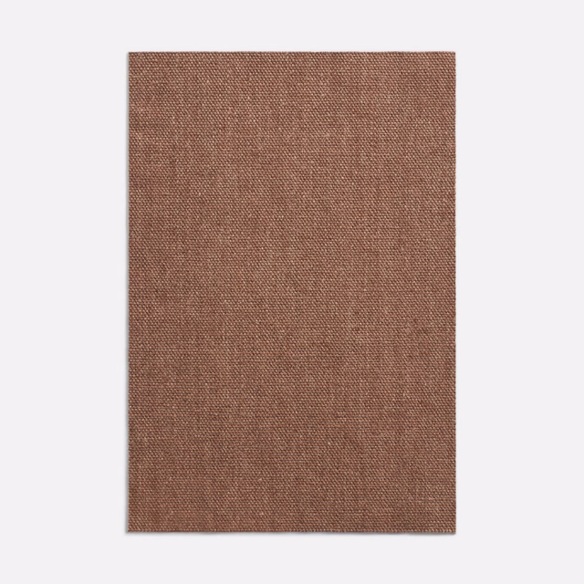 Dusty terracotta plain weave with fine grain and softly varied brown undertones