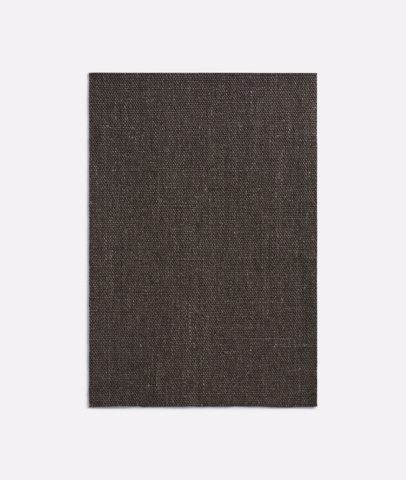 Deep charcoal-brown curtain fabric with a fine subtly crosshatched woven texture