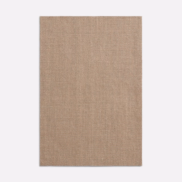 Warm nude-taupe curtain fabric with fine, subtly heathered plain weave