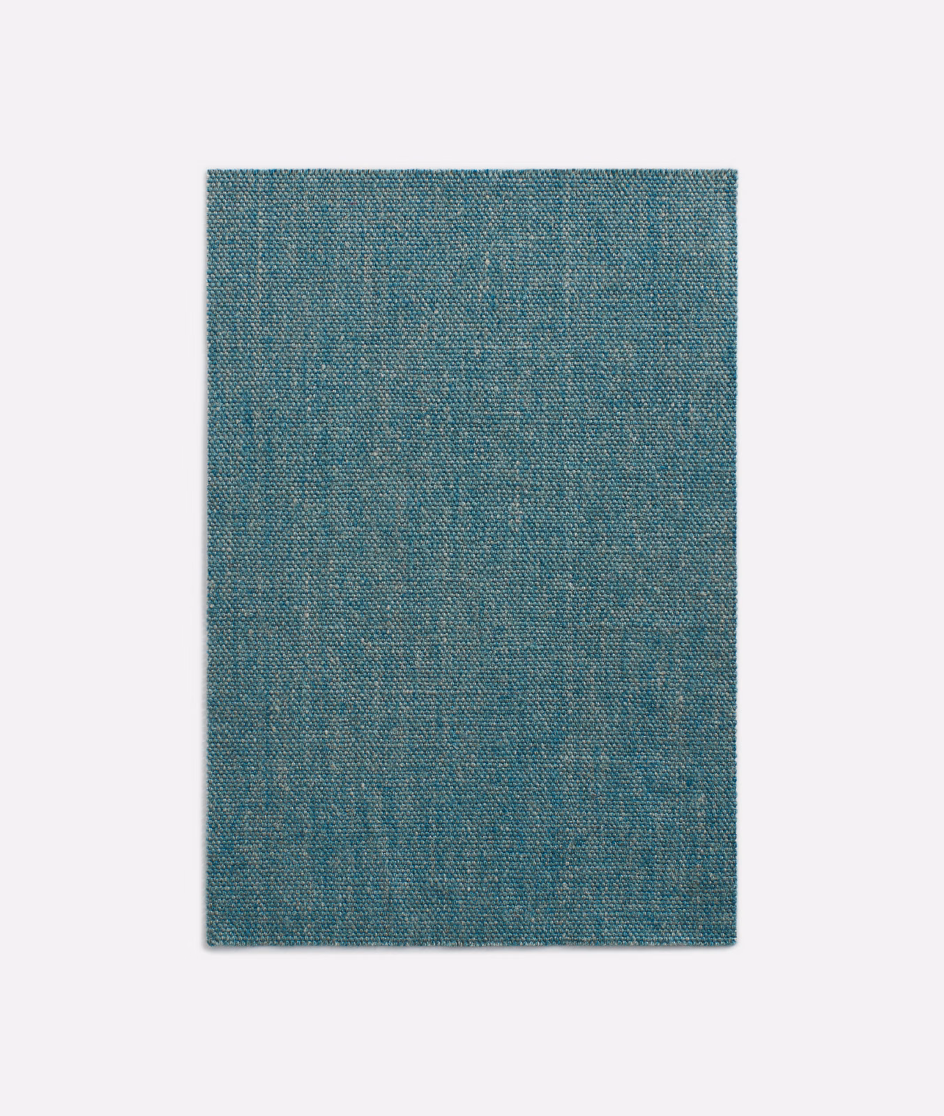 Fine woven swatch in muted blue teal with subtle pale mottling and crosshatch texture