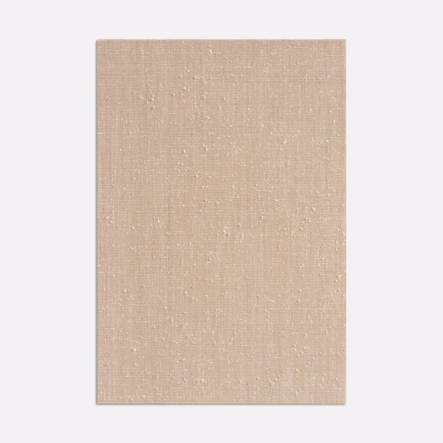 Warm blush-sand beige curtain fabric with fine slubbed weave and vertical texture