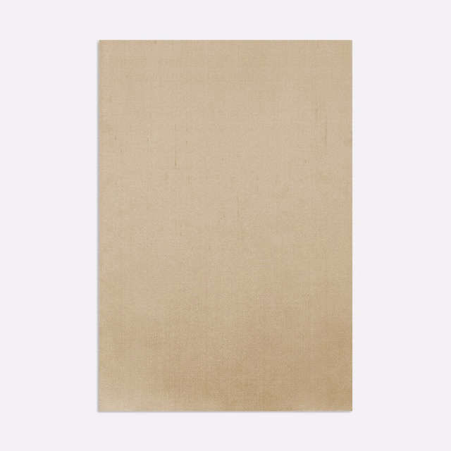 Warm beige plain-weave fabric swatch with subtle flax-like texture