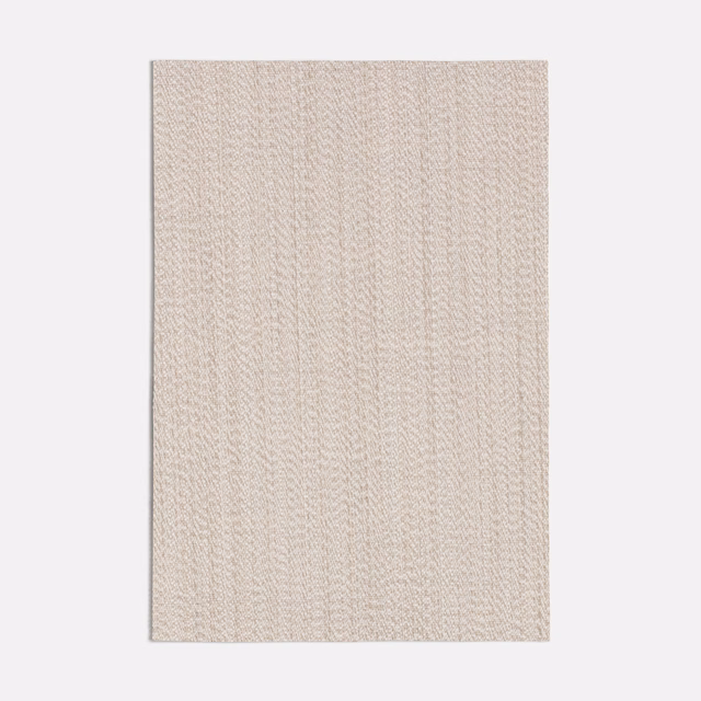 Warm beige woven swatch with fine vertical herringbone texture and soft tonal depth