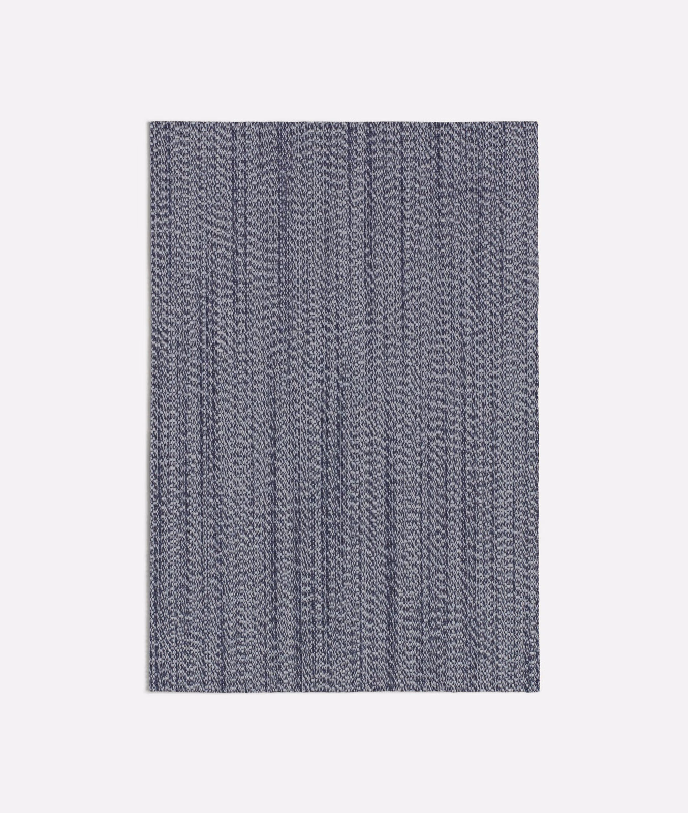 Muted slate blue-grey woven swatch with fine vertical textured channels