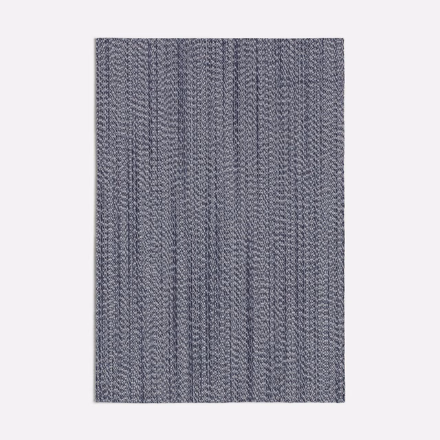 Muted slate blue-grey woven swatch with fine vertical textured channels