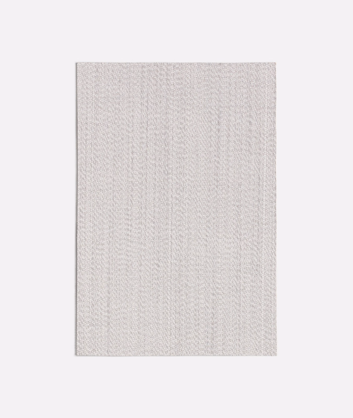 Pale grey woven swatch with delicate vertical ripples and a softly grainy surface