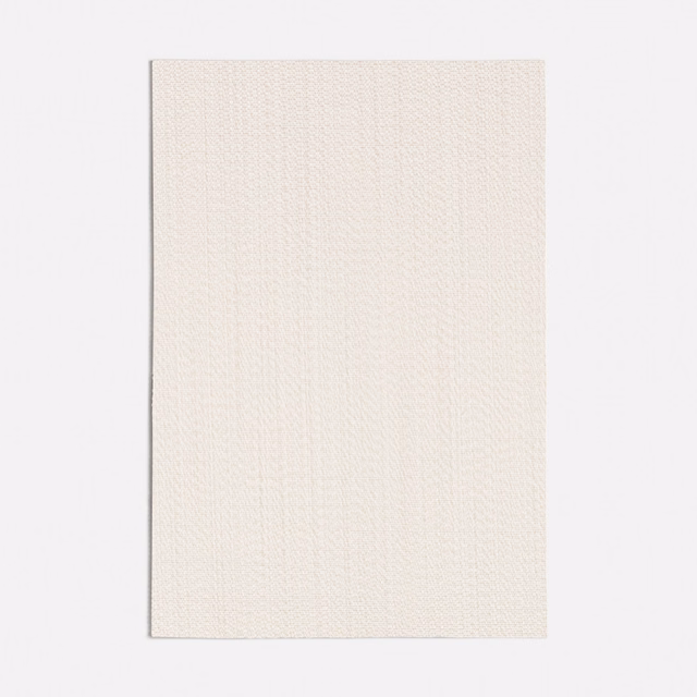 Warm ivory woven swatch with fine, softly ridged vertical texture