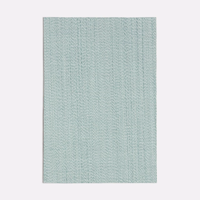 Pale seafoam woven swatch with fine broken chevron texture and subtle vertical striations