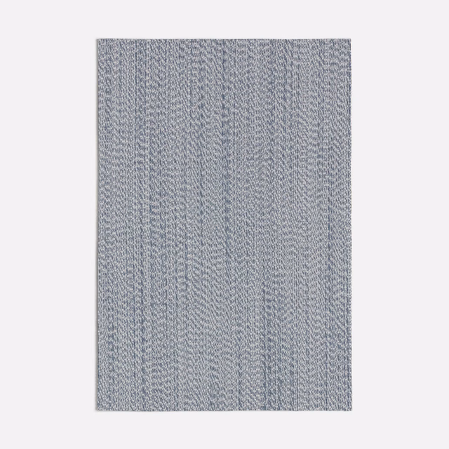 Muted seafoam blue-grey textile with fine vertical striations and softly varied weave