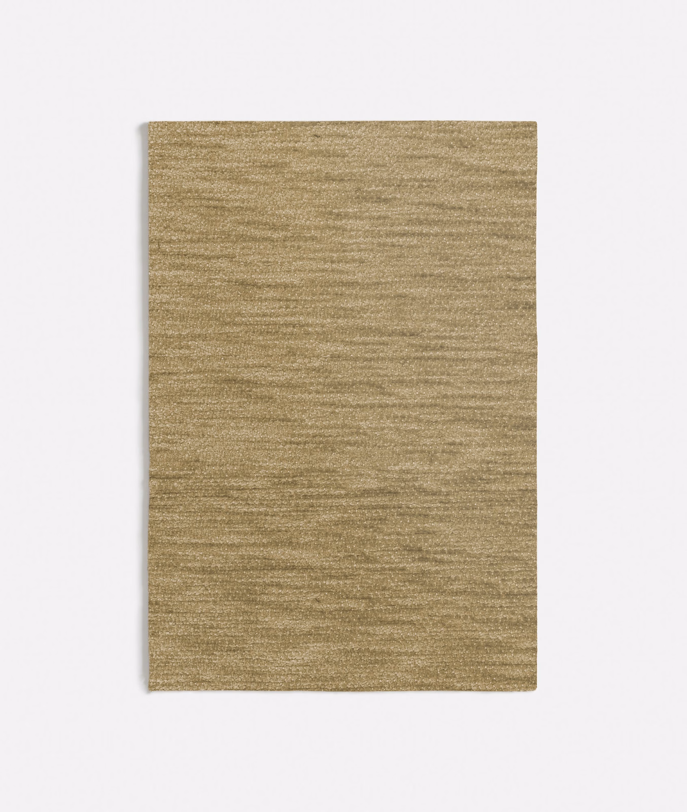 Warm beige textile swatch with fine horizontal slub lines and softly mottled texture
