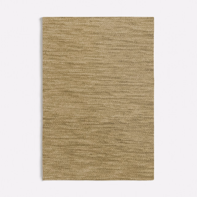 Warm beige textile swatch with fine horizontal slub lines and softly mottled texture