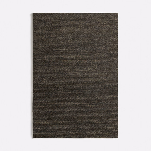 Deep charcoal taupe fabric swatch with fine horizontal woven texture