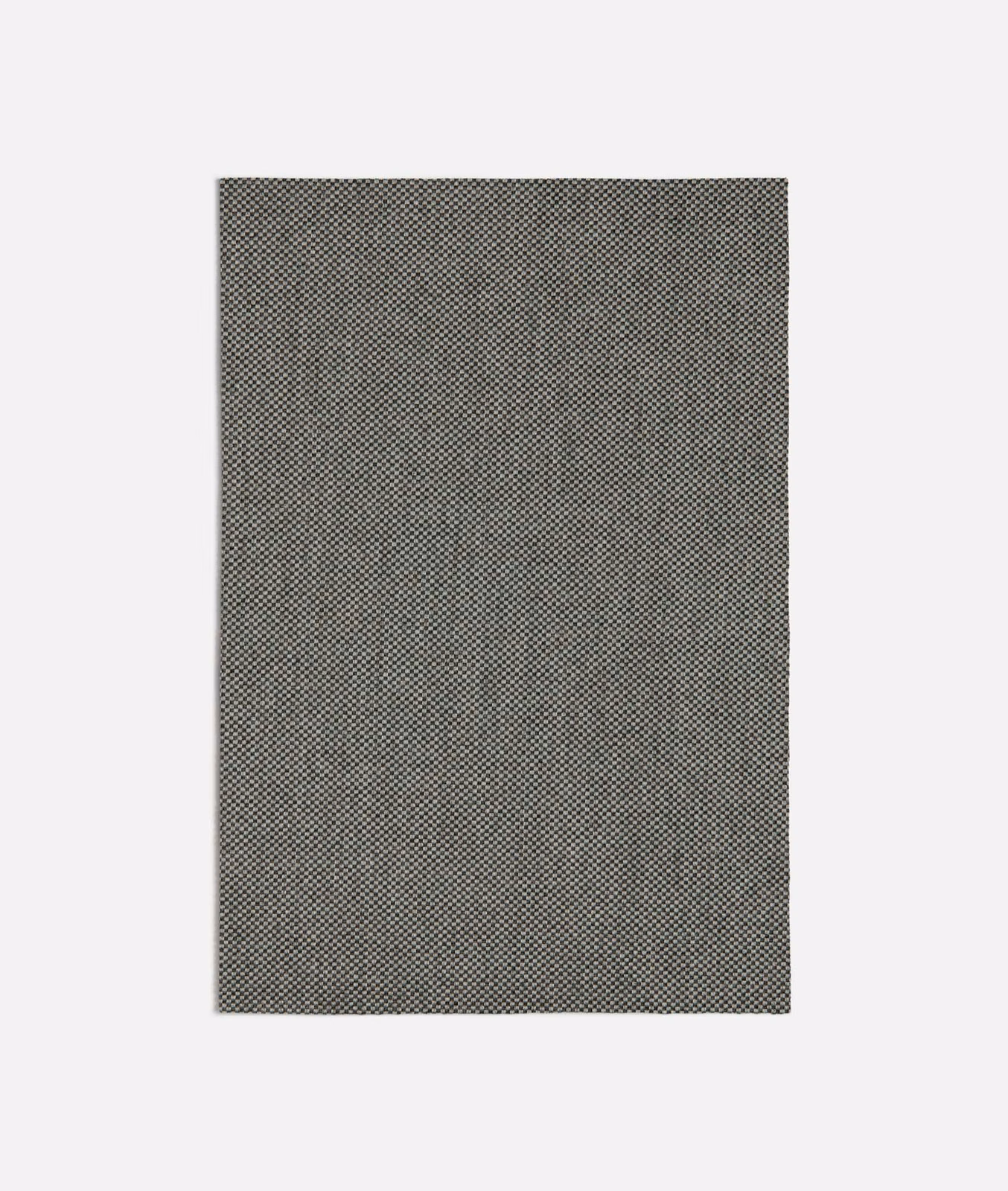 Deep charcoal-grey swatch with a tightly packed black-and-grey micro-check weave