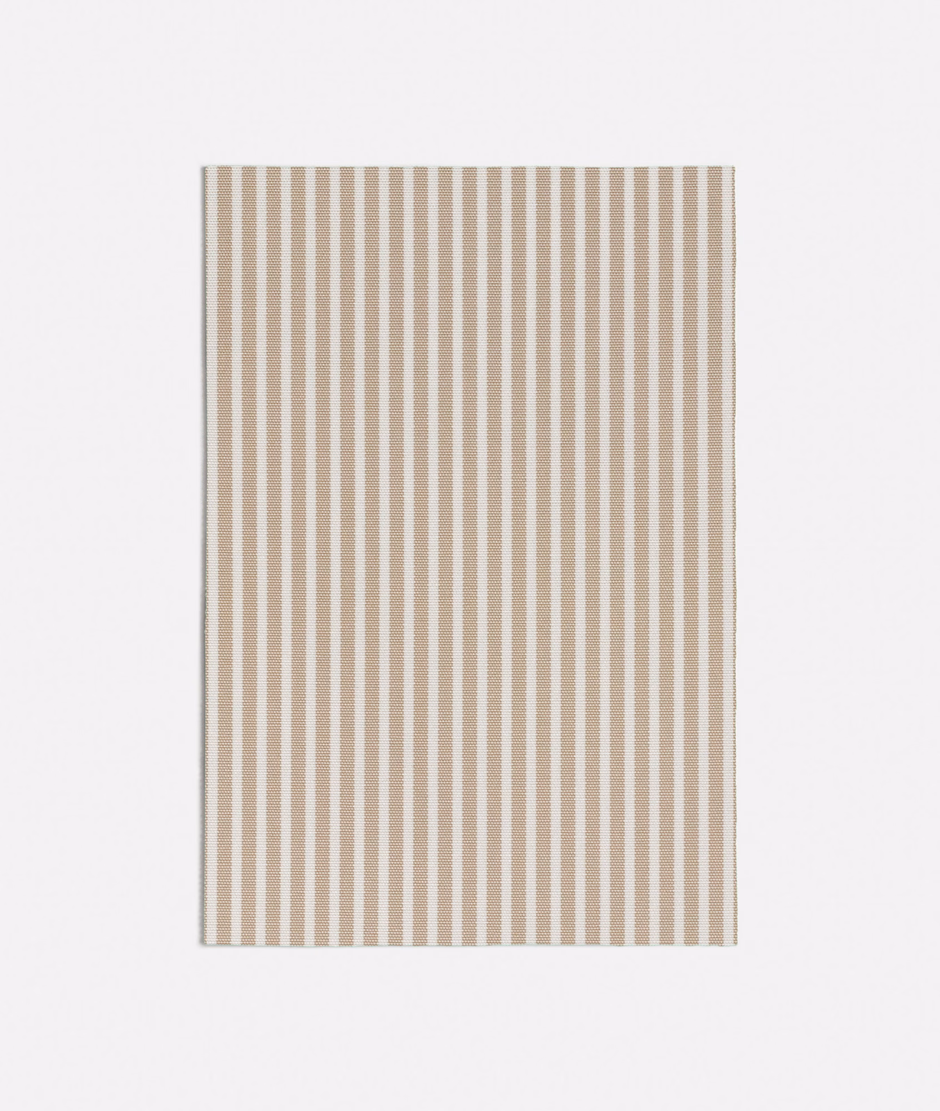 Warm beige and ivory narrow vertical stripes on a subtly textured woven fabric