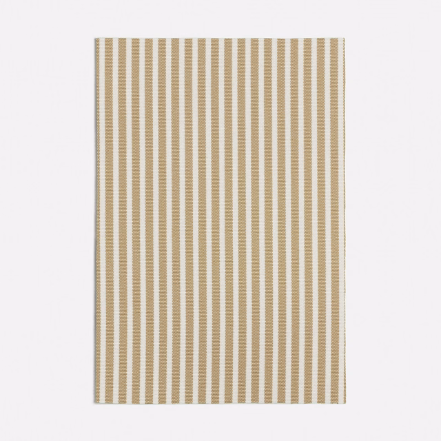 Warm beige and ivory narrow vertical stripes with a subtle woven texture
