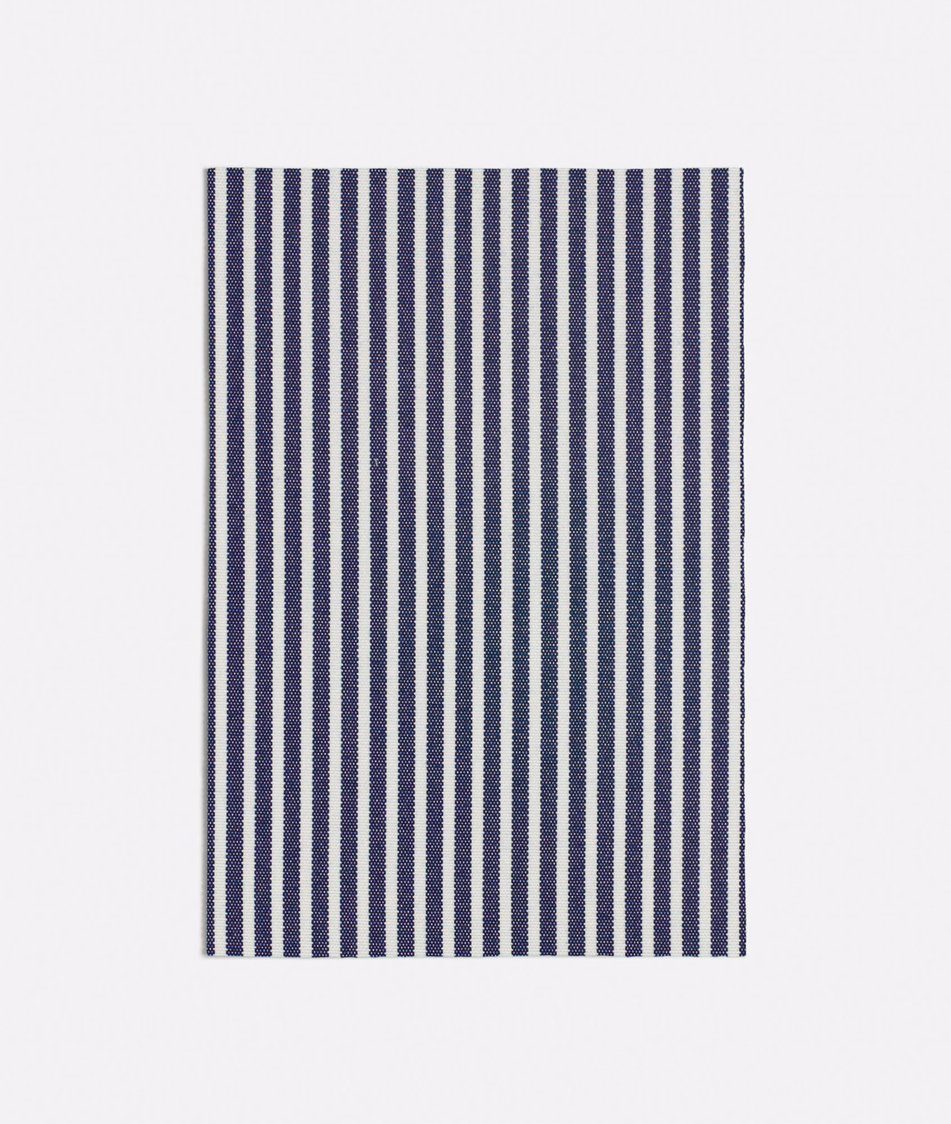 Deep navy and cream vertical stripes in a neat woven textile swatch