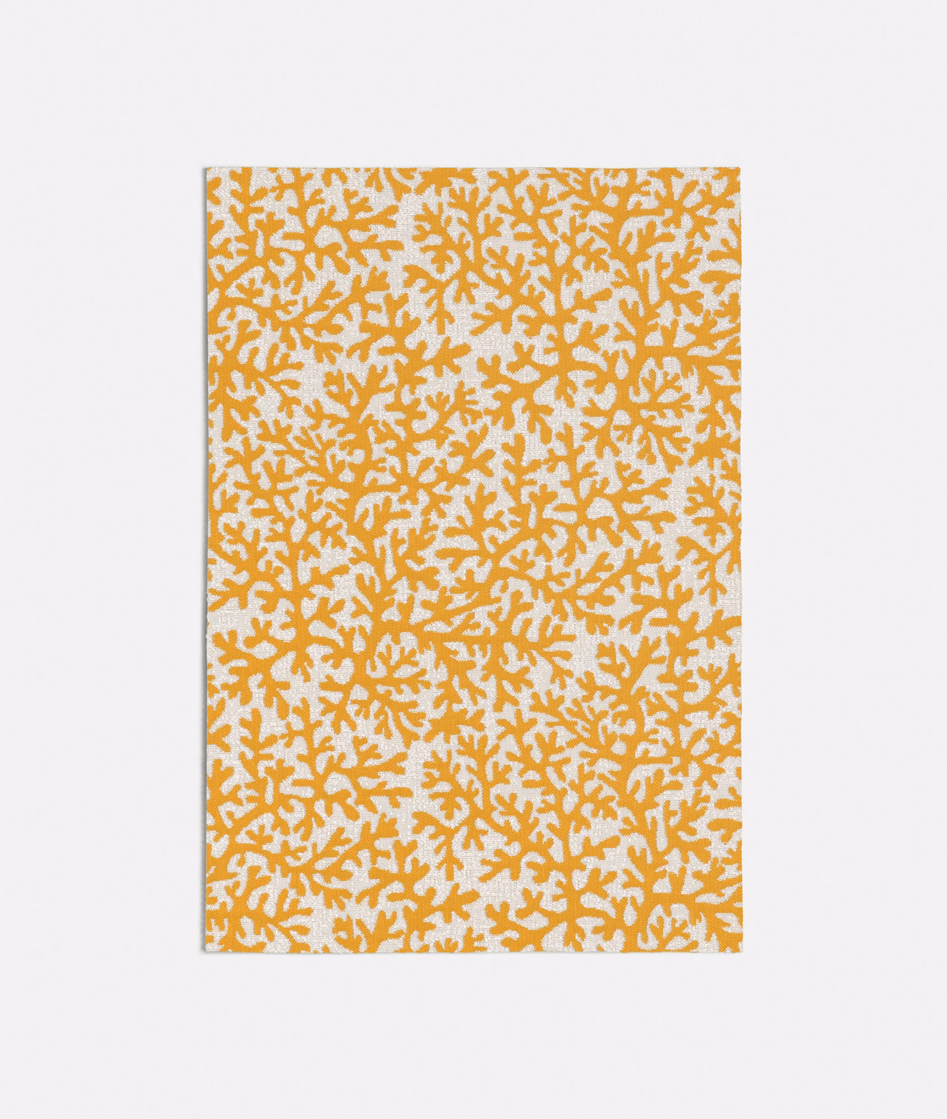 Warm ochre coral branches scattered across a pale yellow ground