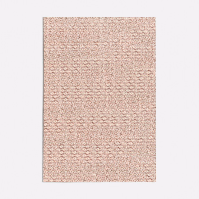 Dusty blush-pink woven swatch with a fine, closely flecked horizontal texture