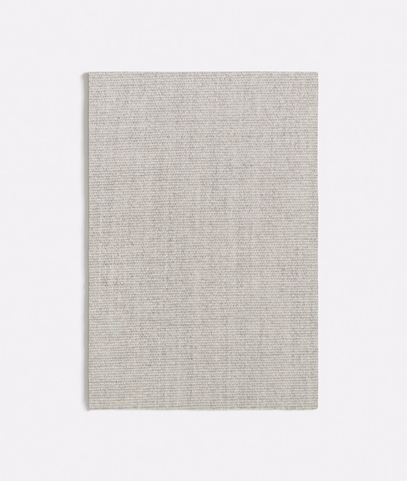Pale ash grey textile swatch showing fine horizontal woven texture