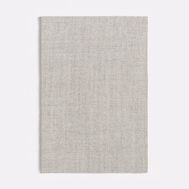 Pale ash grey textile swatch showing fine horizontal woven texture