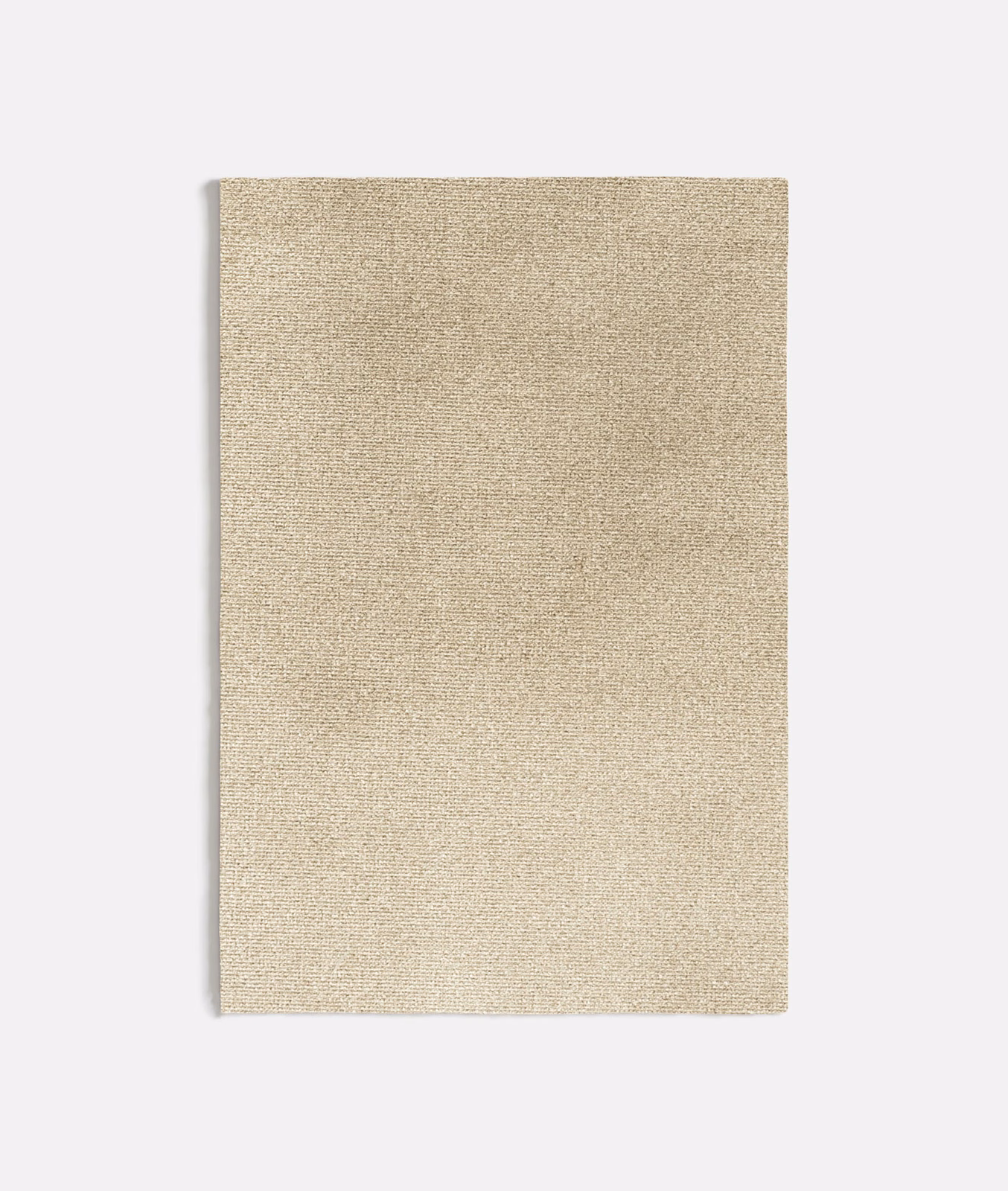 Warm beige fabric swatch with a fine, even woven texture and subtle tonal flecks