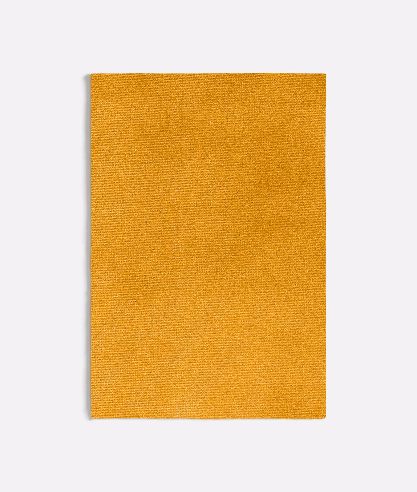 Warm amber-orange plain woven fabric swatch with a fine, subtly flecked texture