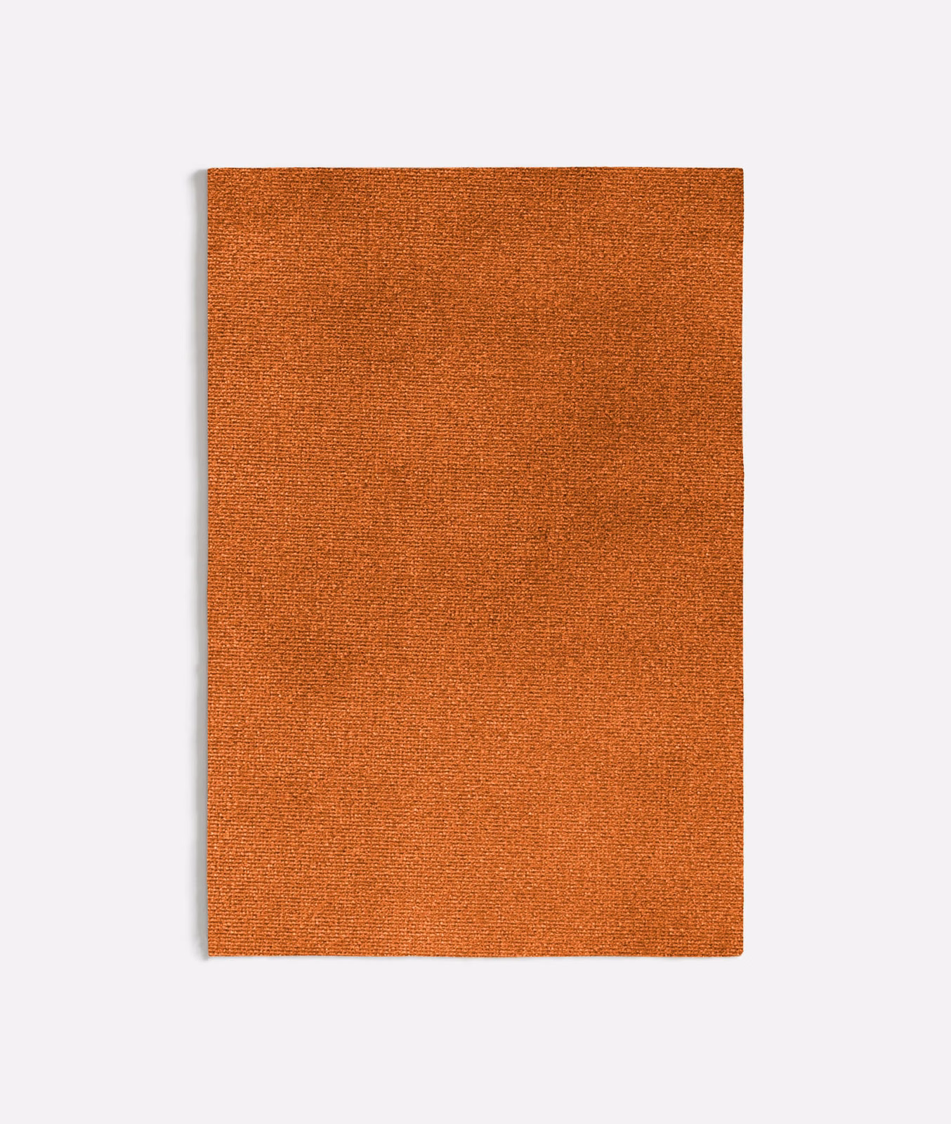 Warm rust-orange plain weave with fine grain-like texture on a rectangular fabric swatch