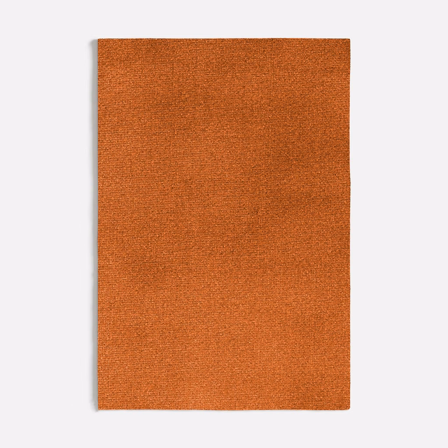 Warm rust-orange plain weave with fine grain-like texture on a rectangular fabric swatch